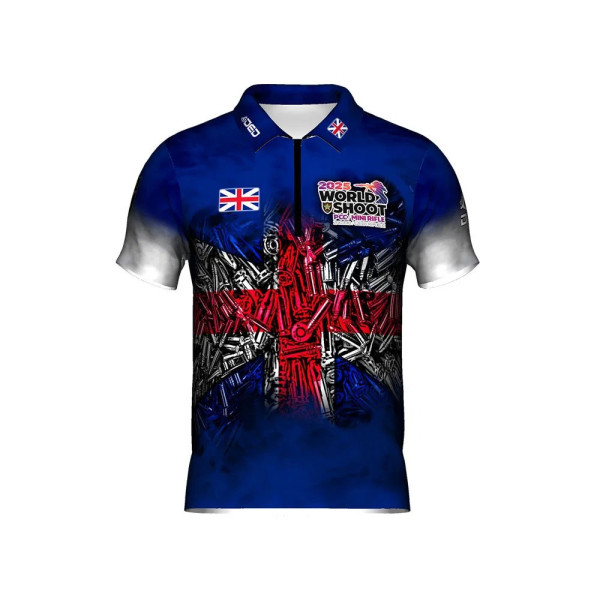 T-shirt officiel DED Grande-Bretagne PCCMR Worldshoot 2025, taille : M, nom personnalisé : sans nom, type de vêtements : régulie