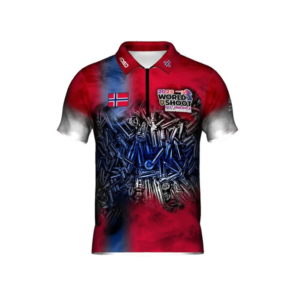 DED Norvège PCCMR Worldshoot 2025 T-shirt officiel, taille : 9XL, nom personnalisé : sans nom, type de vêtements : régulier (hom