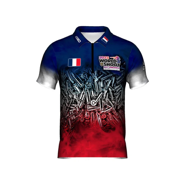 T-shirt officiel DED France PCCMR Worldshoot 2025, taille : L, nom personnalisé : avec nom personnalisé, type de vêtements : rég