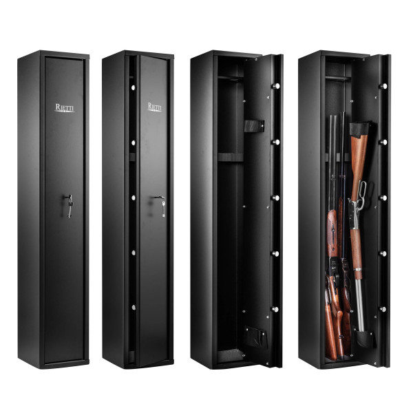 Coffre Rietti 5 armes à clef 140 cm 2mm  Chez DEVILLE ARMORY. Votre armurerie en ligne.