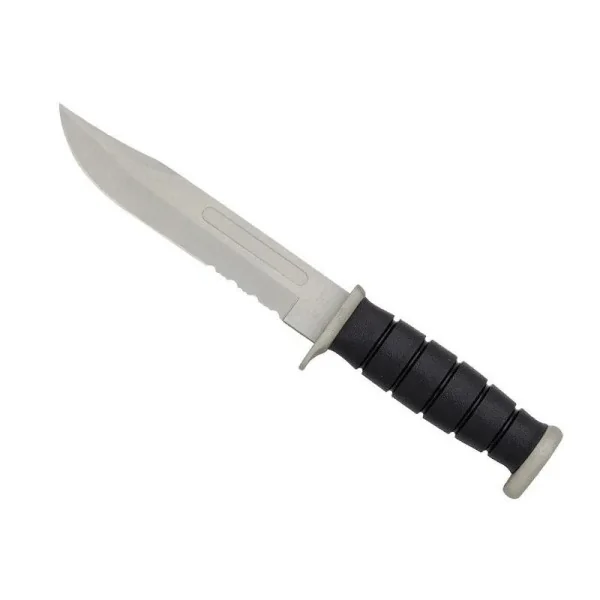 POIGNARD HERBERTZ BOWIE NOIR 18 CM SEMI-DENTEE INOX+ETUI