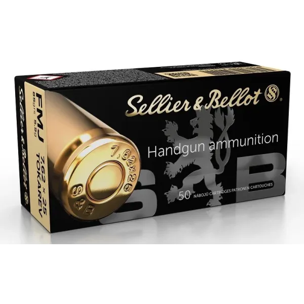 Sellier Bellot 50 Cartouches S&B 7,62X25 TOK FMJ