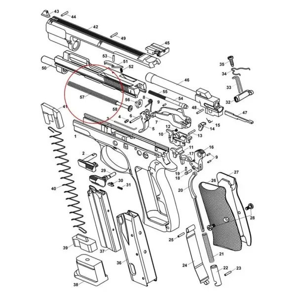 RESSORT EXTRACTEUR CZ 75 KADET