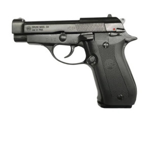 PISTOLET BRUNI MODELE 84 NOIR 9MM BLANC/GAZ  Chez DEVILLE ARMORY. Votre armurerie en ligne.