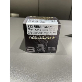 Cartouches S&B 222Rem FMJ 50gn X100 VRAC  Chez DEVILLE ARMORY. Votre armurerie en ligne.