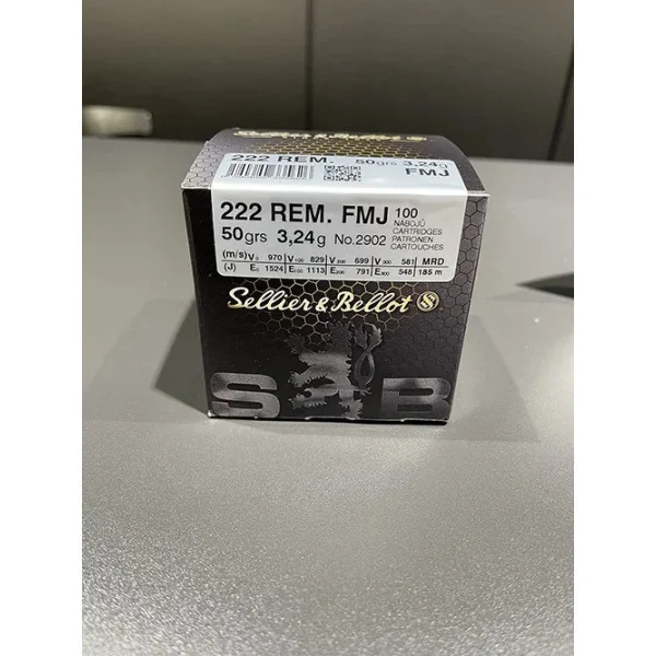 Sellier Bellot Cartouches S&B 222Rem FMJ 50gn X100 VRAC
