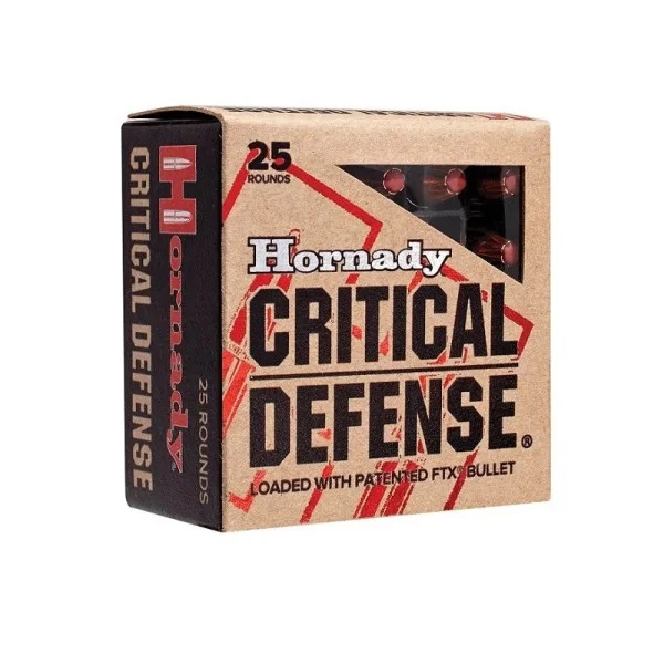 25 Cartouches Hornady 38Spé 110gr FTX Critical Défense