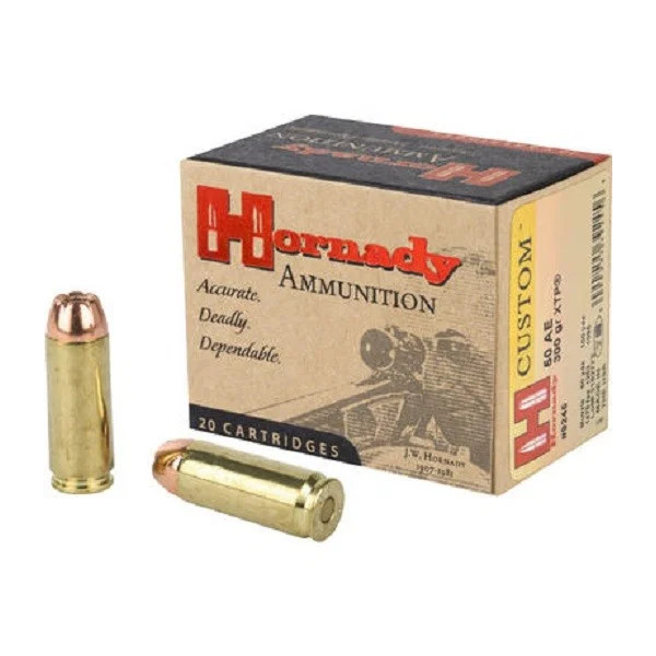 Boîte de cartouches Hornady 50 AE 300 GR XTP  Chez DEVILLE ARMORY. Votre armurerie en ligne.