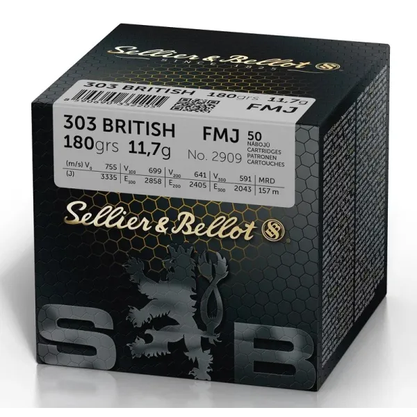 Sellier Bellot Cartouches S&B 303 BRITISH FMJ 11,7GR VRAC X50+
