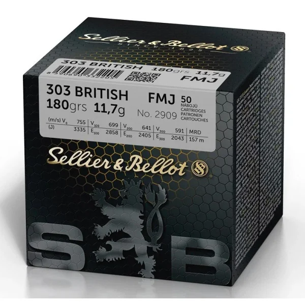 Sellier Bellot Cartouches S&B 303 BRITISH FMJ 11,7GR VRAC X50+