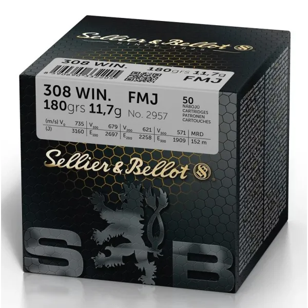 Sellier Bellot Cartouches S&B 308Win 180gn FMJ X50 VRAC