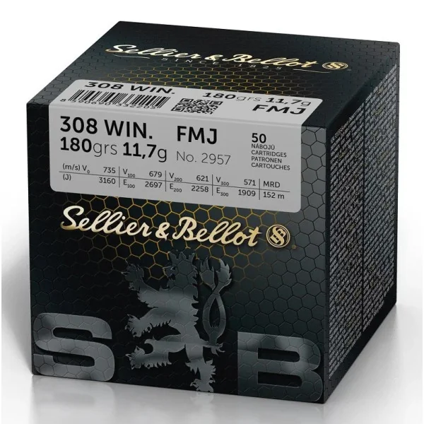Sellier Bellot Cartouches S&B 308Win 180gn FMJ X50 VRAC