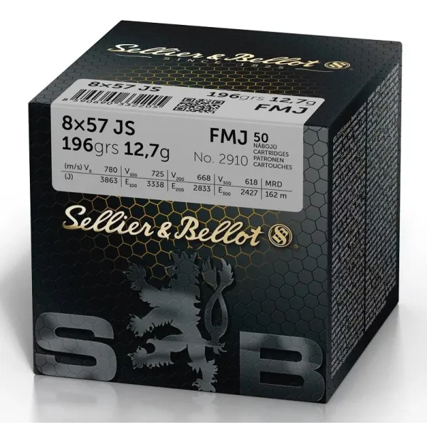 Sellier Bellot Cartouches S&B 8X57JS FMJ 12,7GR VRAC X50+