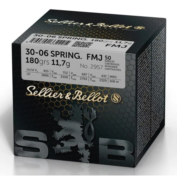 Sellier Bellot Cartouches S&B 30-06 FMJ 180gn/11,7G VRAC x50+