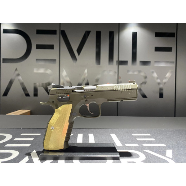 Pistolet Cz Shadow 2 OR Cerakote Grenn 9x19 + Plaquette custom  Chez DEVILLE ARMORY. Votre armurerie en ligne.