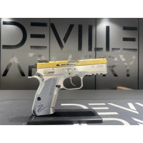 Pistolet CZ 75 Shadow 2 Compact Industrial Alloy gold 9x19  Chez DEVILLE ARMORY. Votre armurerie en ligne.