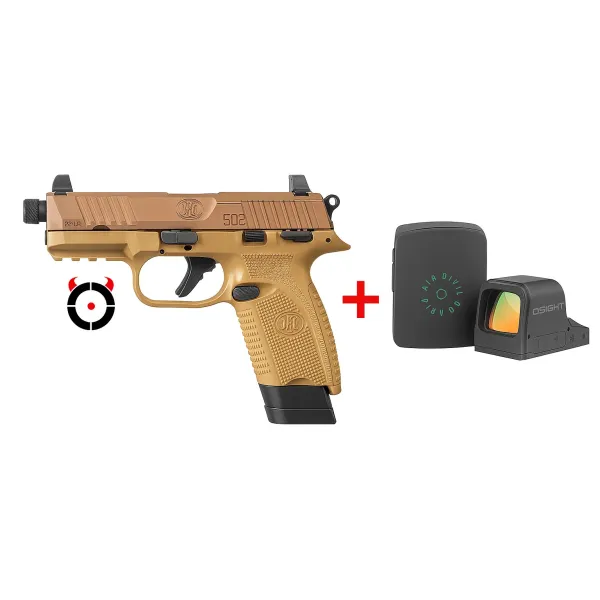 Fn Herstal Pack pistolet FN502 FDE 22lr + Osight S