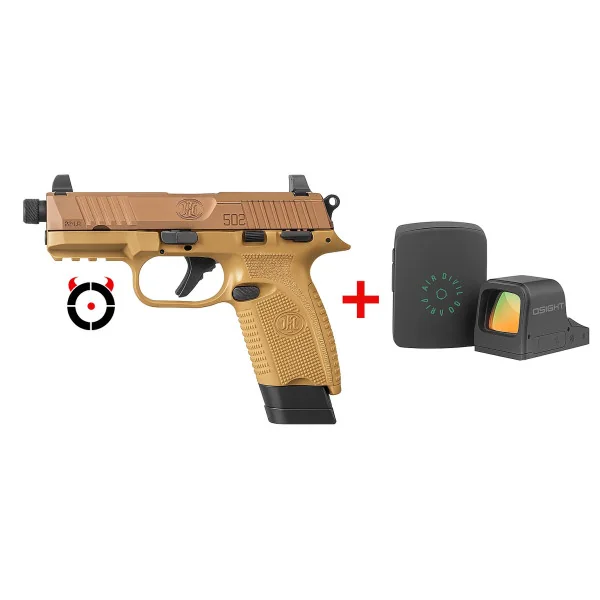 Fn Herstal Pack pistolet FN502 FDE 22lr + Osight S