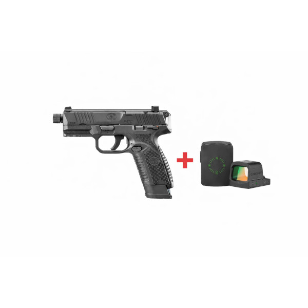 Pack pistolet FN502 Noir + Osight S  Chez DEVILLE ARMORY. Votre armurerie en ligne.