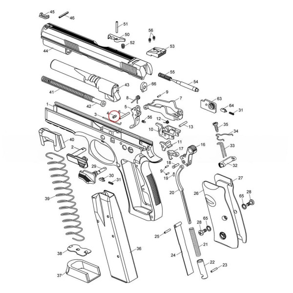 Goupille à ressort d'arrêt coulissant CZ SP-01  Chez DEVILLE ARMORY. Votre armurerie en ligne.