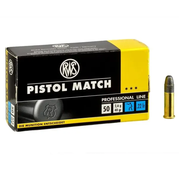 50 Cartouches RWS .22LR PISTOL MATCH