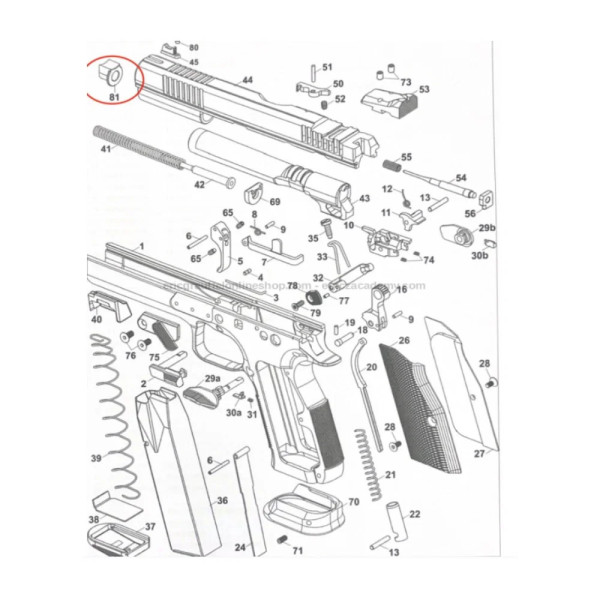 CZ TS2 Orange Bushing.40  Chez DEVILLE ARMORY. Votre armurerie en ligne.