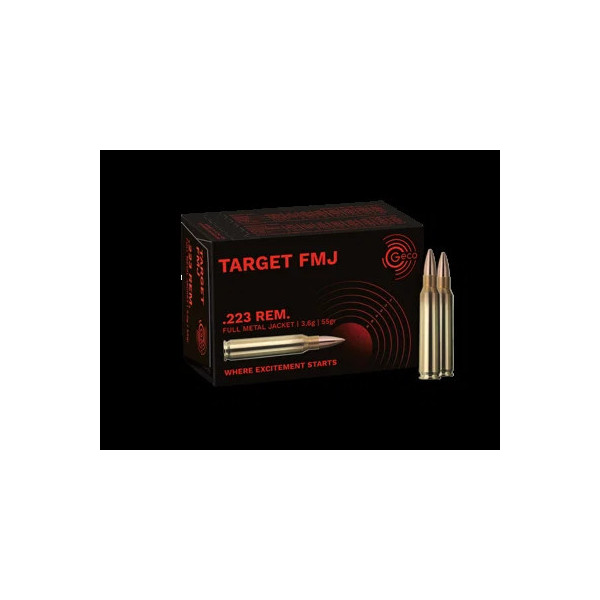 50 Cartouches GECO 223R 55gr FMJ  Chez DEVILLE ARMORY. Votre armurerie en ligne.