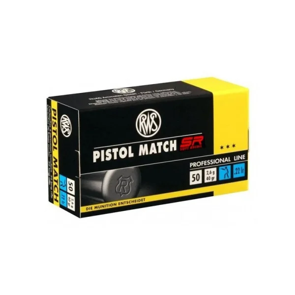 50 Cartouches RWS .22LR PISTOL MATCH SR