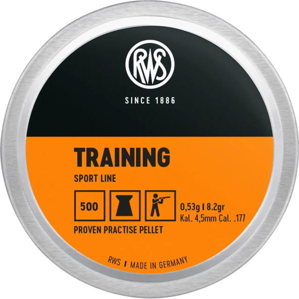 RWS TRAINING  4,5mm 0,53 g par 25.000  Chez DEVILLE ARMORY. Votre armurerie en ligne.