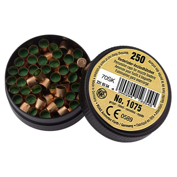 RWS Amorces cannelées poudre noire N°1075 /250