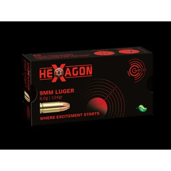 1000 Cartouches GECO 9x19 124gr HEXAGON