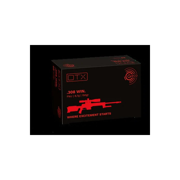 GECO .308 WIN FMJ DTX 150gr 50  Chez DEVILLE ARMORY. Votre armurerie en ligne.