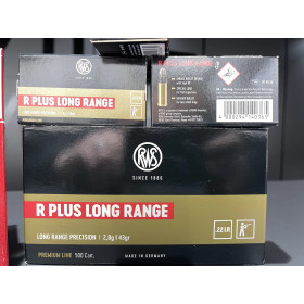 50 Cartouches RWS .22LR R PLUS LONG RANGE  Chez DEVILLE ARMORY. Votre armurerie en ligne.