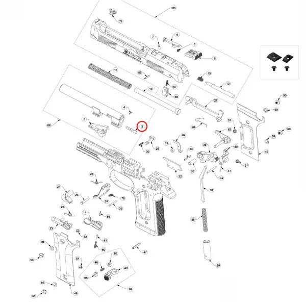 Beretta 92 / 96 / 98 Locking Block Plunger
