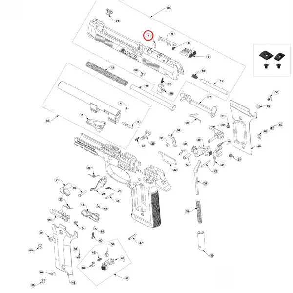 Beretta 92 / 96 / 98 Extractor Pin