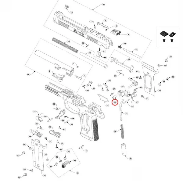 Beretta 90 / 92 / 92X / 96 / 98 Hammer Pin