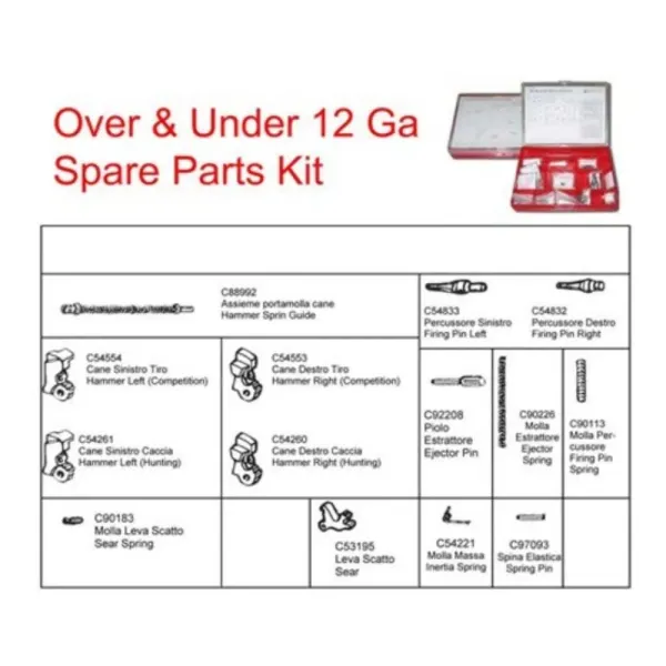 Beretta Over&Under Spare Parts Kit for Berett Shotgun 686 - 687 Series