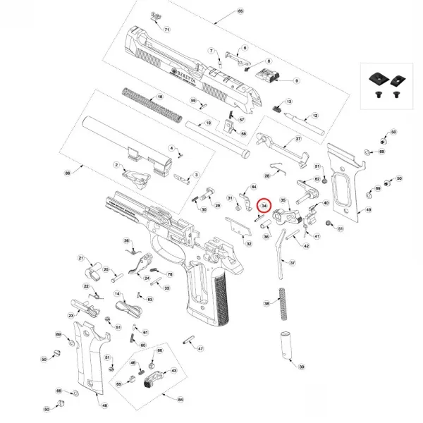 Beretta 92 / 96 / 98 Ejector Pin