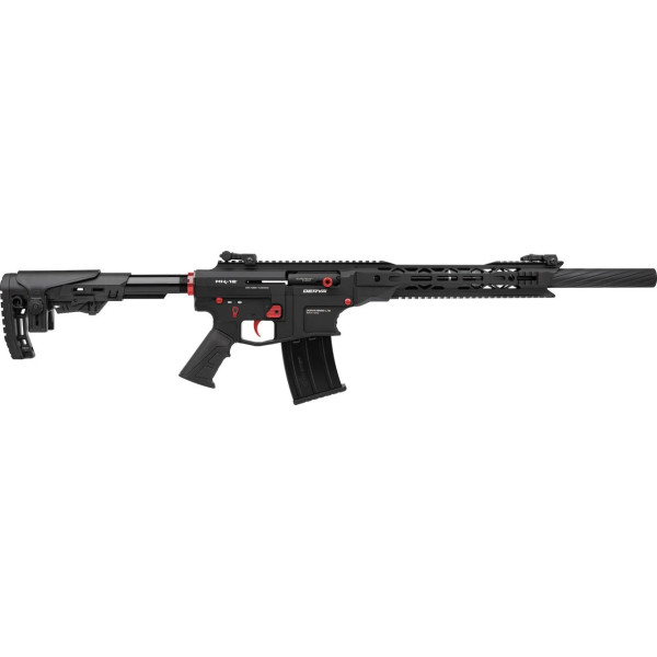 Fusil DERYA MK12 12/76 50cm Noir/Rouge  Chez DEVILLE ARMORY. Votre armurerie en ligne.