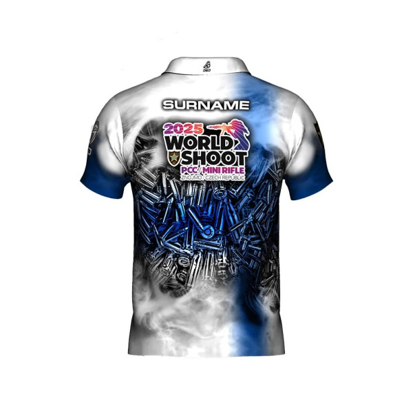 T-shirt officiel DED Finlande PCCMR Worldshoot 2025, taille : XXS, nom personnalisé : avec nom personnalisé, type de vêtements :