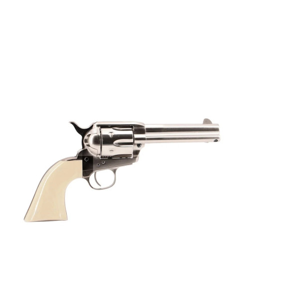Revolver UBERTI 1873 Cattleman .357MAG Nickel Ivoire  Chez DEVILLE ARMORY. Votre armurerie en ligne.