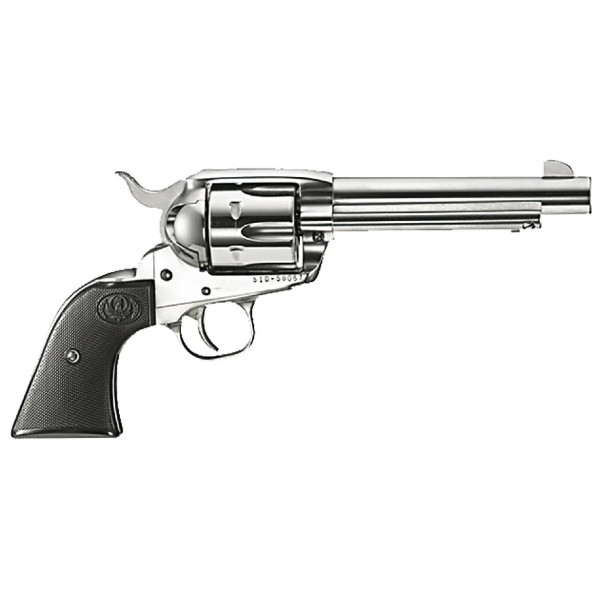 Revolver RUGER New Vaquero KNV-44 .45COLT Inox  Chez DEVILLE ARMORY. Votre armurerie en ligne.