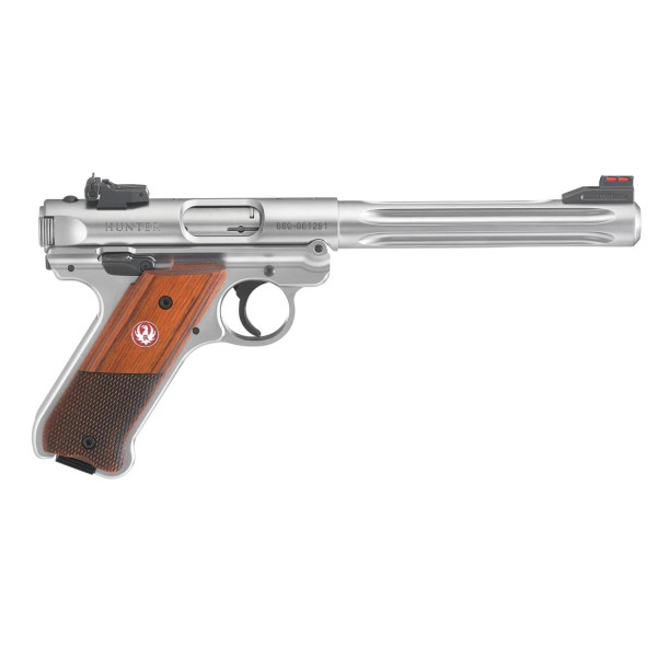 Pistolet RUGER MARK IV .22LR Inox Hunter  Chez DEVILLE ARMORY. Votre armurerie en ligne.