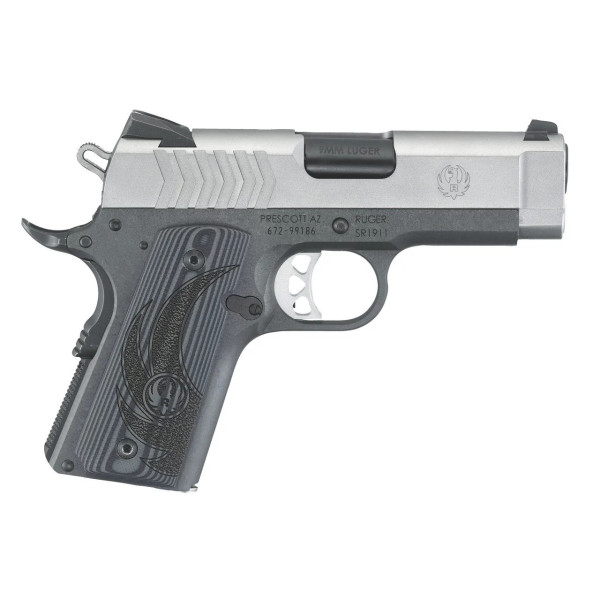 Pistolet RUGER SR1911 9MM Officer 3.6" 7+1 Inox  Chez DEVILLE ARMORY. Votre armurerie en ligne.