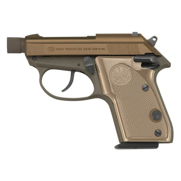 Pistolet BERETTA 3032 TOMCAT FDE .32ACP 1 CHARGEUR 7 CPS 2.9 FIL1/2-28 J320126  Chez DEVILLE ARMORY. Votre armurerie en ligne.