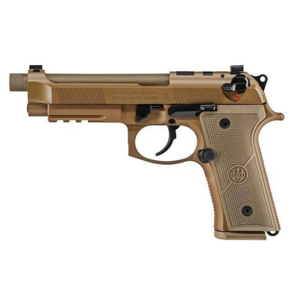 Pistolet BERETTA M9A4 9x19 5.2 FILETE 1/2-28 CERAKOTE FDE 3 x 18CPS CHARGEURS  Chez DEVILLE ARMORY. Votre armurerie en ligne.