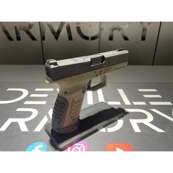 Pistolet DERYA DY9  NOIR/VERT OR 9x19  Chez DEVILLE ARMORY. Votre armurerie en ligne.