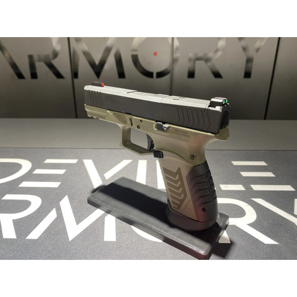 Pistolet DERYA DY9  NOIR/VERT OR 9x19  Chez DEVILLE ARMORY. Votre armurerie en ligne.