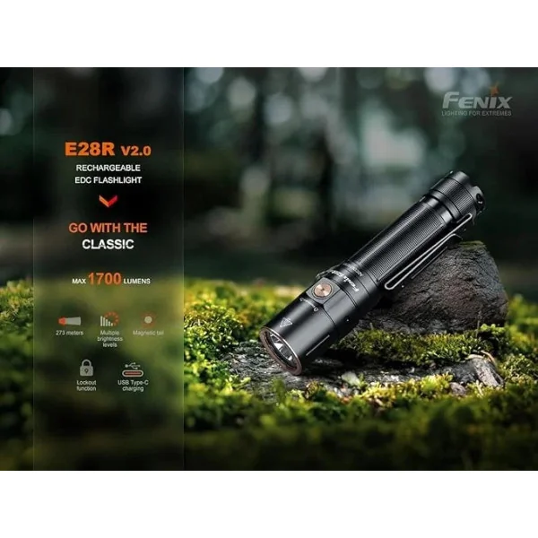 FENIX - E28R V2.0 - Lampe de poche EDC rechargeable - 1700 LUMENS