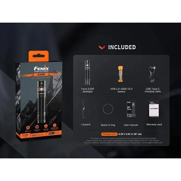 FENIX - E35R - Lampe de poche haute performance - 3100 LUMENS